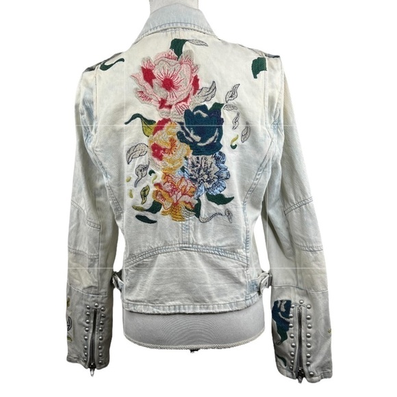 BLANKNYC Embroidered Floral Design & Studded Denim Jean Jacket - Picture 6 of 12